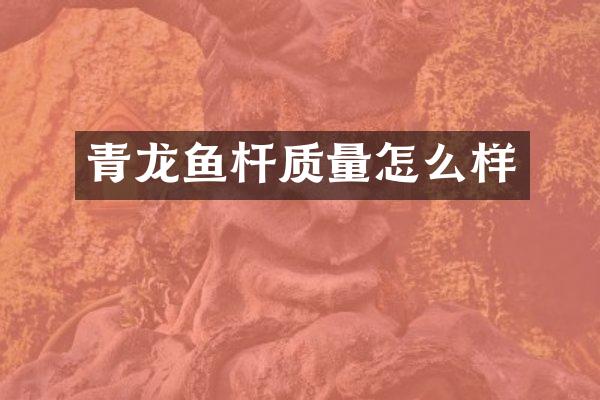青龙鱼杆质量怎么样