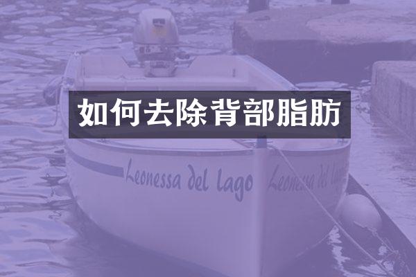 如何去除背部脂肪
