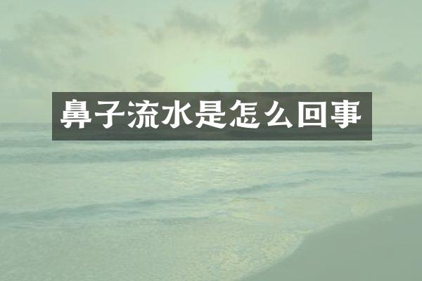 鼻子流水是怎么回事