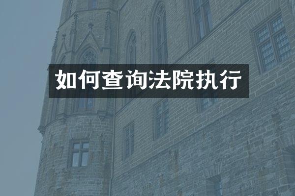 如何查询法院执行
