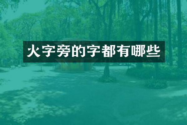 火字旁的字都有哪些