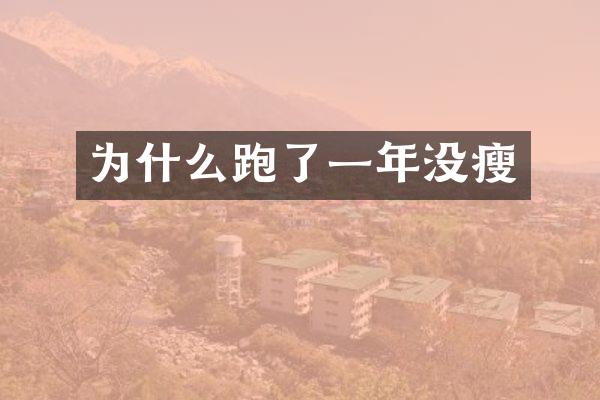 为什么跑了一年没瘦