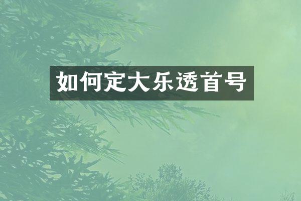 如何定大首号