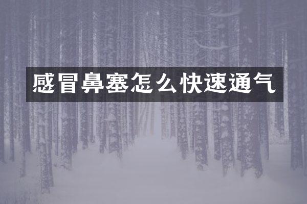 感冒鼻塞怎么快速通气
