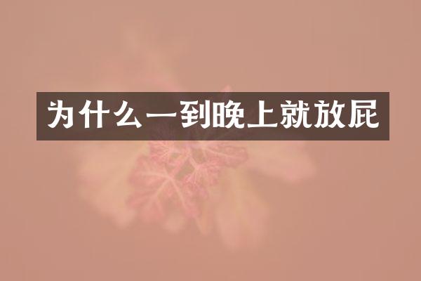 为什么一到晚上就放屁