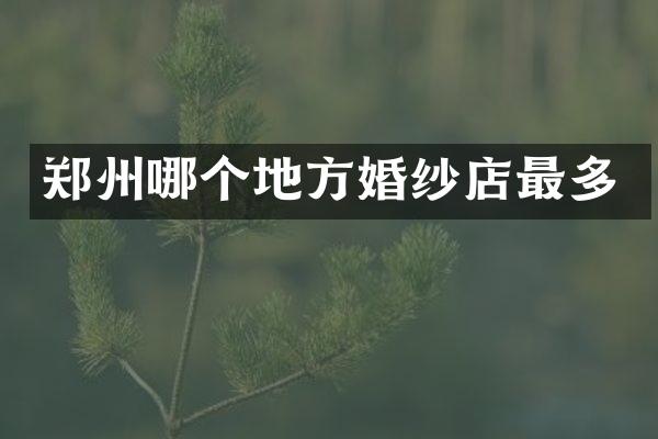 郑州哪个地方婚纱店最多