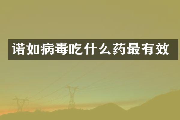 诺如病毒吃什么药最有效