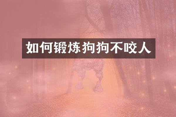 如何锻炼狗狗不咬人