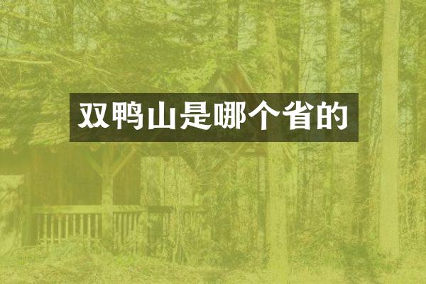 双鸭山是哪个省的