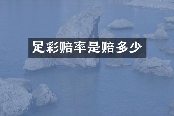 赔率是赔多少