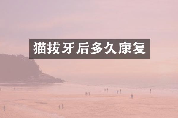 猫拔牙后多久康复