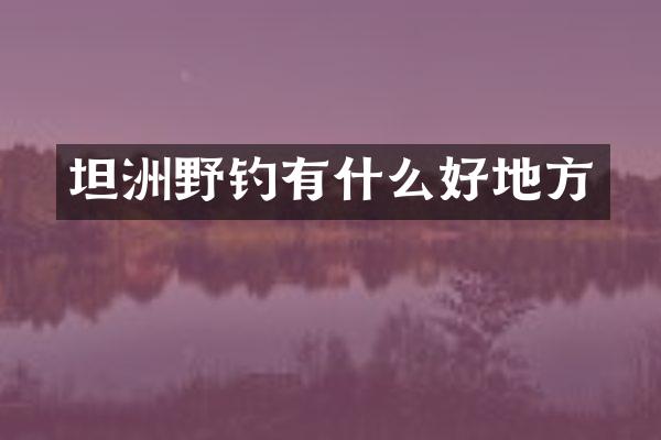 坦洲野钓有什么好地方