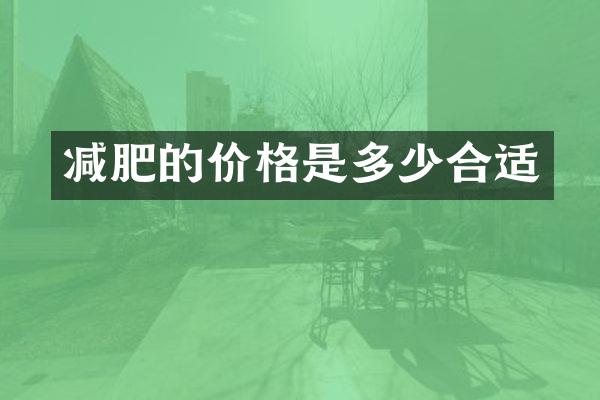减肥的价格是多少合适