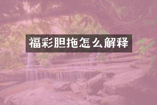 胆拖怎么解释