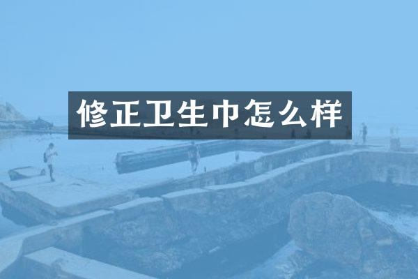 修正卫生巾怎么样