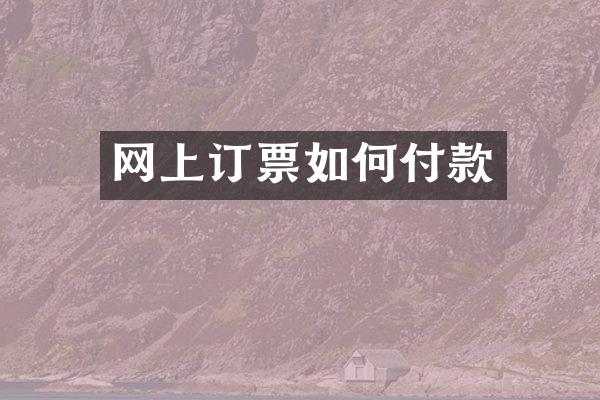 网上订票如何付款
