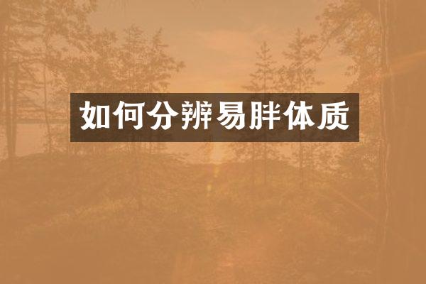 如何分辨易胖体质