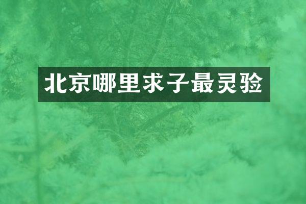 北京哪里求子最灵验