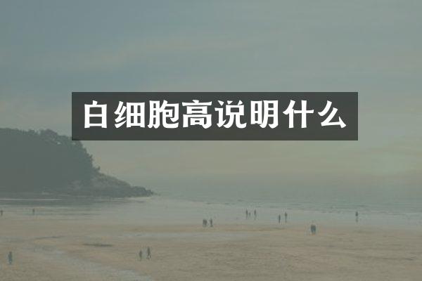 白细胞高说明什么