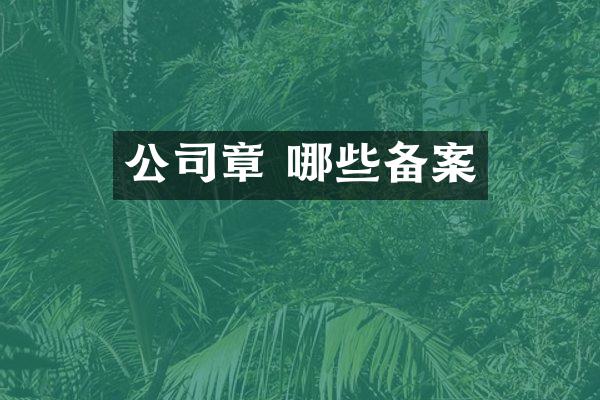 公司章 哪些备案