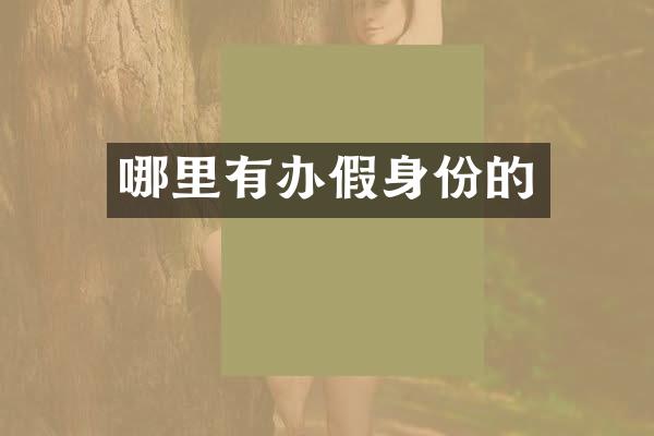哪里有办假身份的