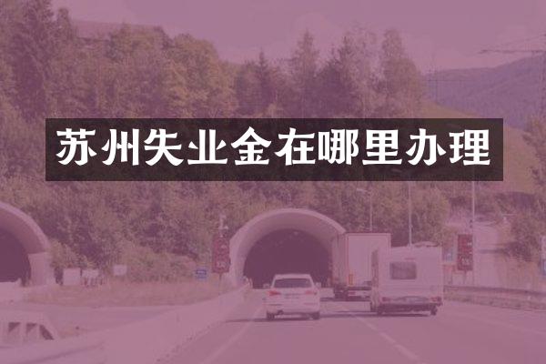 苏州失业金在哪里办理