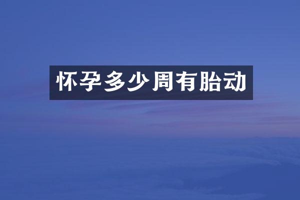 怀孕多少周有胎动