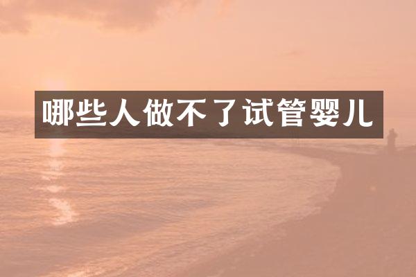 哪些人做不了试管婴儿