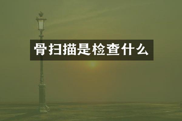 骨扫描是检查什么