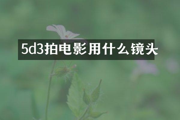 5d3拍电影用什么镜头