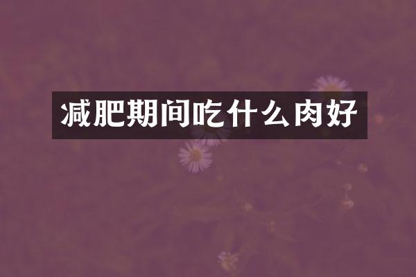 减肥期间吃什么肉好