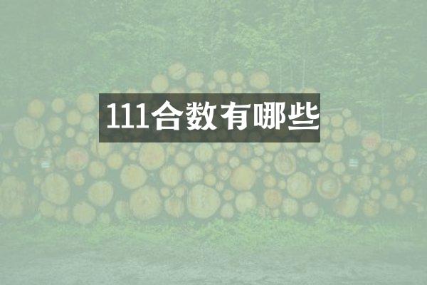 111合数有哪些