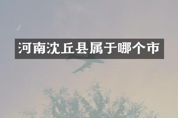 河南沈丘县属于哪个市