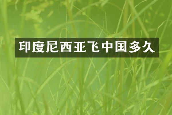 印度尼西亚飞中国多久