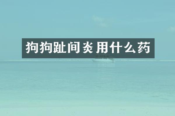狗狗趾间炎用什么药