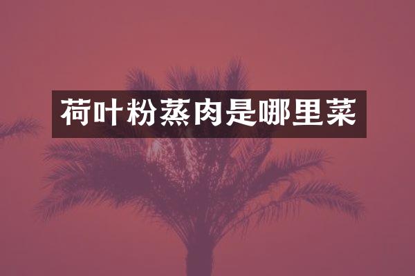 荷叶粉蒸肉是哪里菜