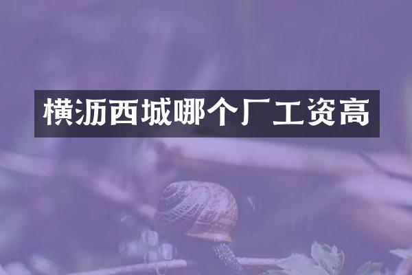 横沥西城哪个厂工资高
