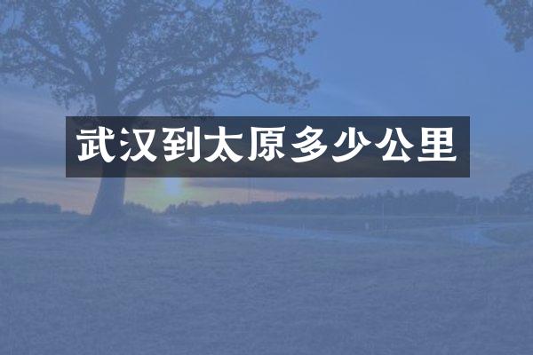 武汉到太原多少公里