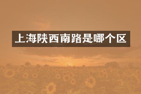 上海陕西南路是哪个区