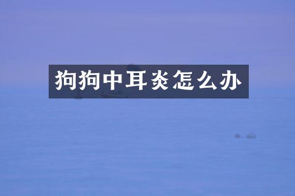 狗狗中耳炎怎么办