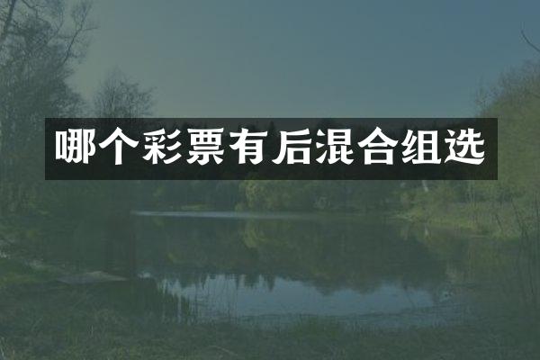 哪个彩票有后混合组选