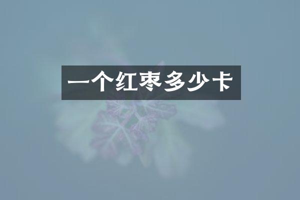 一个红枣多少卡