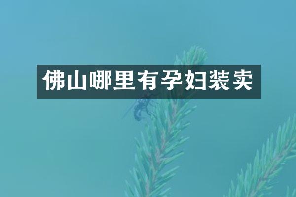 佛山哪里有孕妇装卖