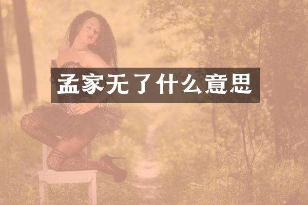 孟家无了什么意思