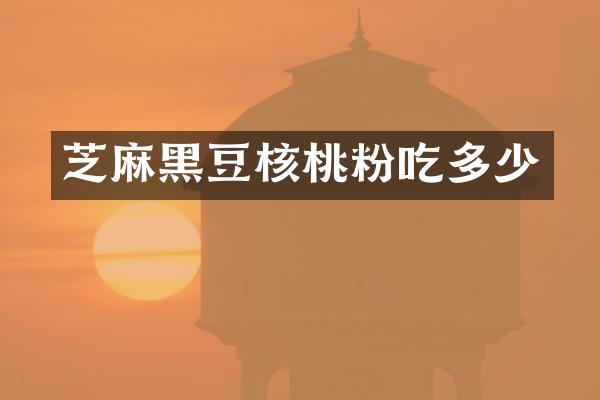 芝麻黑豆核桃粉吃多少