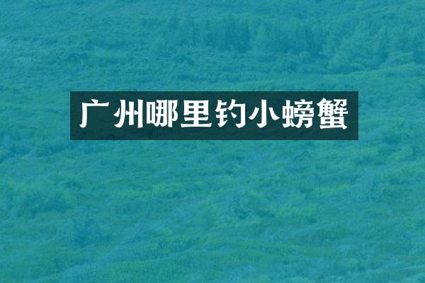 广州哪里钓小螃蟹