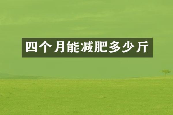 四个月能减肥多少斤