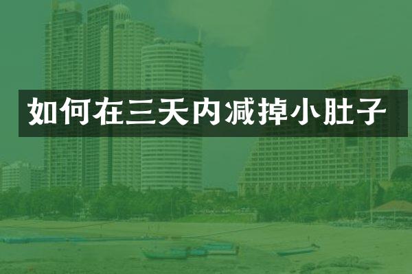 如何在三天内减掉小肚子