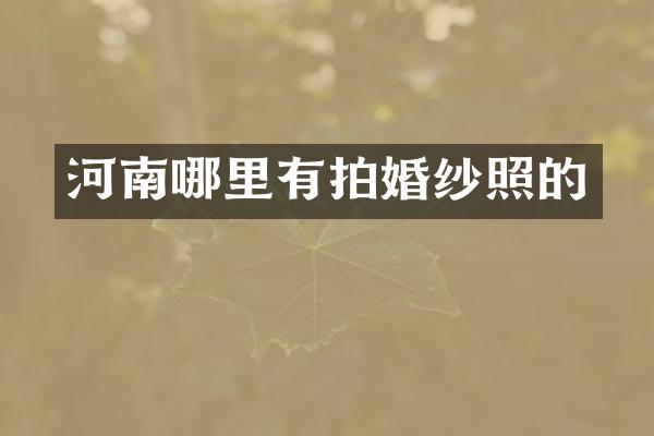 河南哪里有拍婚纱照的