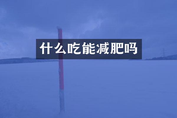 什么吃能减肥吗